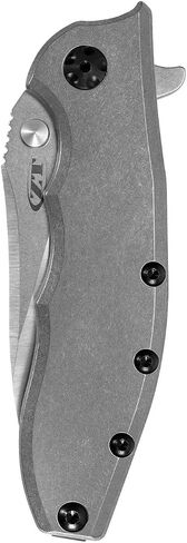 Zero Tolerance Hinderer Pocketknife; 3.5-Inch CPM 20CV Steel Blade, KVT Ball-Bearing Opening System, Flipper, Reversible Deep Carry Clip, Titanium Handle, Made in USA (0562TI) in Kuwait