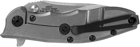 Zero Tolerance Hinderer Pocketknife; 3.5-Inch CPM 20CV Steel Blade, KVT Ball-Bearing Opening System, Flipper, Reversible Deep Carry Clip, Titanium Handle, Made in USA (0562TI) in Kuwait