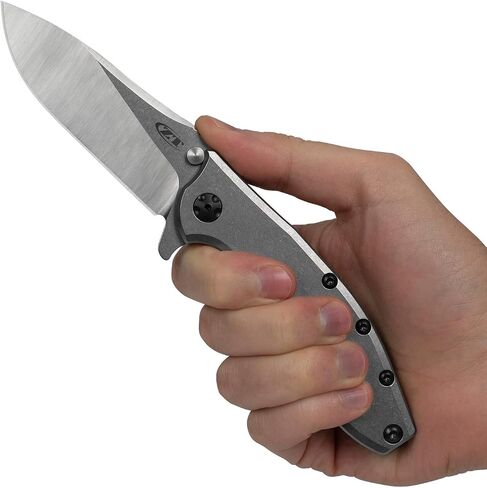Zero Tolerance Hinderer Pocketknife; 3.5-Inch CPM 20CV Steel Blade, KVT Ball-Bearing Opening System, Flipper, Reversible Deep Carry Clip, Titanium Handle, Made in USA (0562TI) in Kuwait