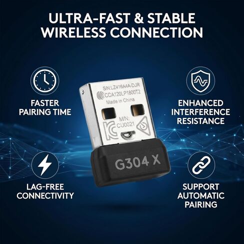 USB Bluetooth Adapter for PC, 2.4GHz Dongle, Unifying USB Receiver, Auto Reconnect, for G304X G502X G303 G705 PRO Superlight, with G HUB in Kuwait