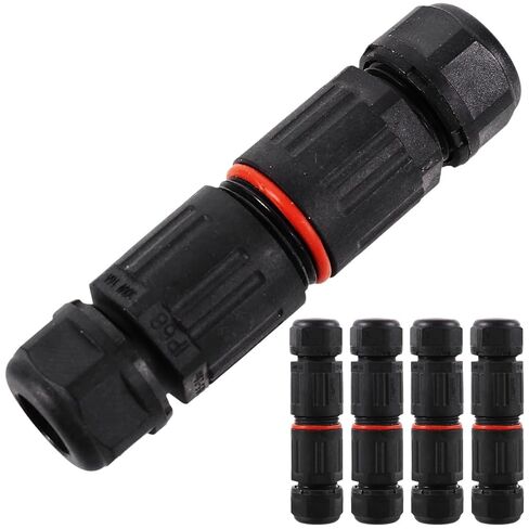 5pcs Ip68 Waterproof Cable Connector 0.5mm2-2mm2 Black Nylon Joint in Saudi Arabia