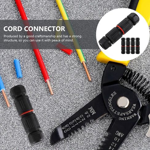 5pcs Ip68 Waterproof Cable Connector 0.5mm2-2mm2 Black Nylon Joint in Saudi Arabia