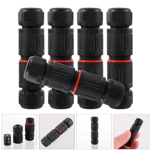 5pcs Ip68 Waterproof Cable Connector 0.5mm2-2mm2 Black Nylon Joint in Saudi Arabia