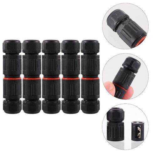 5pcs Ip68 Waterproof Cable Connector 0.5mm2-2mm2 Black Nylon Joint in Saudi Arabia