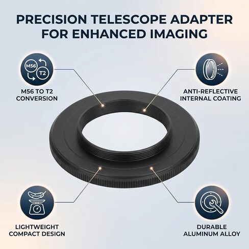 Fabater M56X0.75mm Female to T2 Male Thread Telescope Adapter, M56X0.75mm to M42X0., Aluminum Alloy Thread Converter for Telescopes, 5P9937K in Kuwait
