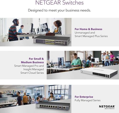 NETGEAR 16-Port Gigabit Ethernet Unmanaged PoE+ Switch (GS316PP) - with 16 x PoE+ @ 183W, Desktop/Rackmount/Wallmount, Sturdy Metal (GS316PP-100) (Renewed) in Kuwait