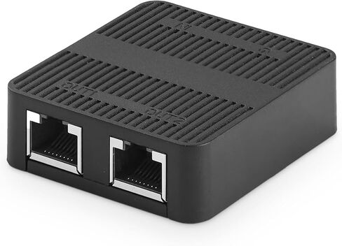 Binardat 1 to 2 Gigabit Network Splitter, 3 Port Gigabit Ethernet Switch, Type-C Power Supply, Mini Size Plug and Play (White) in Kuwait