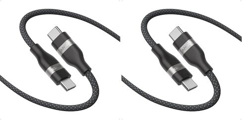 Anker Nano USB C Cable, 240W Flexible Multi-Color Braided Cord, Fast Charging Type C Charger for iPhone 17 Series, MacBook Pro and More (Black, 6ft) (Pack of 2) in Saudi Arabia