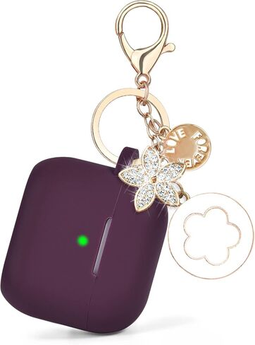 Case for Apple Airpods 4 - VISOOM Airpods 4 Cases 2024 Cover Women Anti-Drop Silicone iPods 4 Earbuds Wireless Accessorie Charging Cases Bling Keychain for Airpod iPods 4th Generation in Kuwait