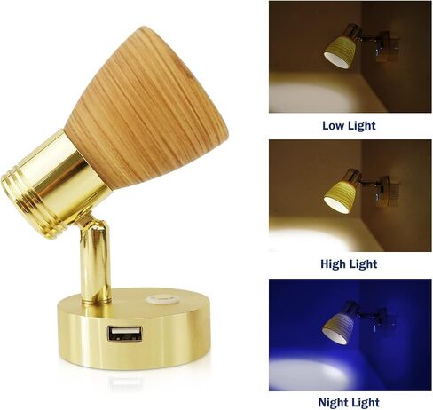 THALASSA Small 12V Marine Reading Lights with USB Port, Boat Interior Lights Bedside Cabin Lamp, Surface Mounted on Camper Caravan Motorhome Indoor Lighting with Built-in Touch Switch, Warm White in Saudi Arabia
