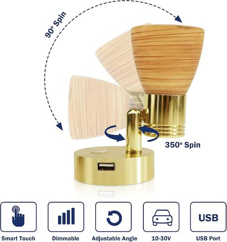 THALASSA Small 12V Marine Reading Lights with USB Port, Boat Interior Lights Bedside Cabin Lamp, Surface Mounted on Camper Caravan Motorhome Indoor Lighting with Built-in Touch Switch, Warm White in Saudi Arabia