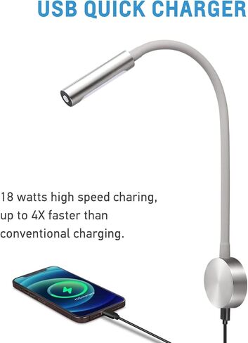 acegoo RV LED Reading Light 12V Flexible Neck Wall Lamp for RV Boat Camper Van Bedside or Seat Reading, Inbuilt USB Charger & Red Night Light DC12-24V Hard-Wired in Kuwait