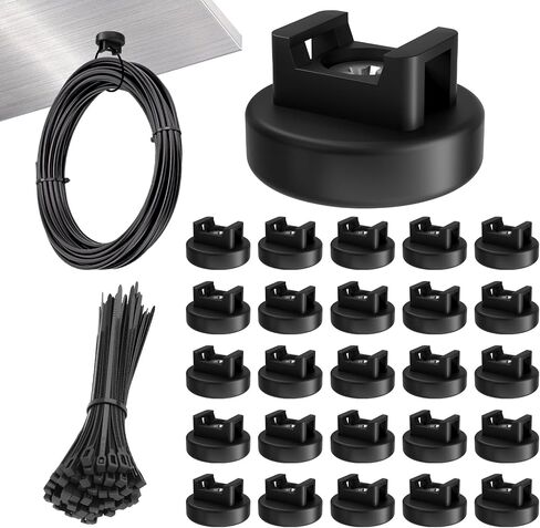 125 Pcs Magnetic Cable Zip Tie Mounts, Magnetic Cable Ties (25 Pcs Multipurpose Magnets & 100 Pcs Releasable Zip Ties) Magnetic Wire Holder for Home Office Electrical Wire Management in Kuwait