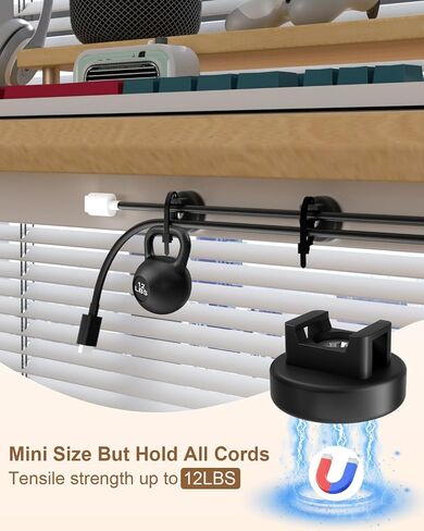 125 Pcs Magnetic Cable Zip Tie Mounts, Magnetic Cable Ties (25 Pcs Multipurpose Magnets & 100 Pcs Releasable Zip Ties) Magnetic Wire Holder for Home Office Electrical Wire Management in Kuwait