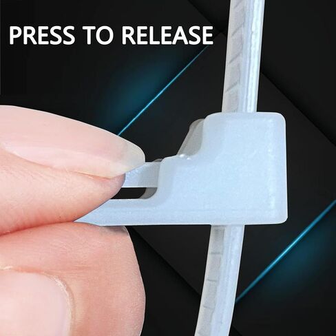 Reusable Zip Ties 6 Inch 100pcs White Zip Ties Heavy Duty Outdoor 50lb Small Cable Ties, Releasable Plastic Tie Wraps Small, Wire Ties Removable for Cord Management in Kuwait