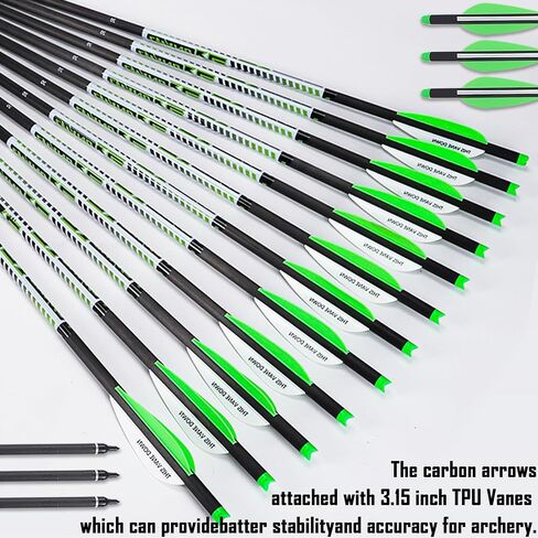 LWANO 22 Inch Pure Carbon Crossbow Bolts Arrows with Broadheads for Hunting in Kuwait