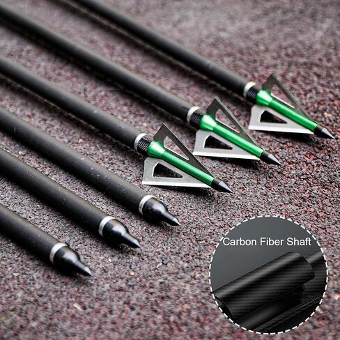 LWANO 22 Inch Pure Carbon Crossbow Bolts Arrows with Broadheads for Hunting in Kuwait