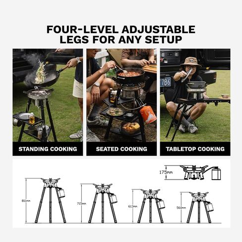 FIREMAPLE Vulcan DualBlaze 6000W-15000W Camping Stove with Adjustable Legs in Kuwait