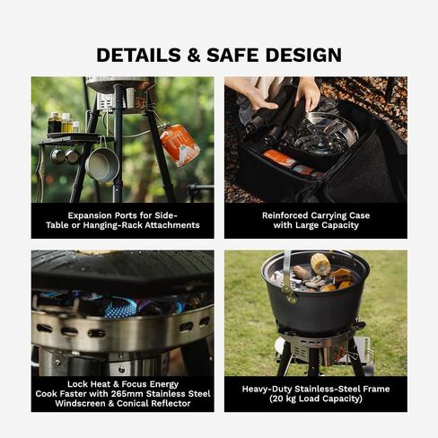 FIREMAPLE Vulcan DualBlaze 6000W-15000W Camping Stove with Adjustable Legs in Kuwait