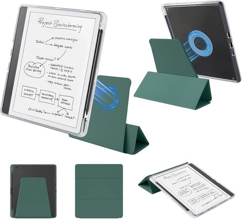 Magnetic Detachable 2-in-1 Trifold Stand Case for 10.2'' Kindle Scribe (2024/2022 Release) with Pen Holder, Slim PU Leather Case and Clear TPU Cover with Auto Wake/Sleep, Dusty Lavender in Saudi Arabia