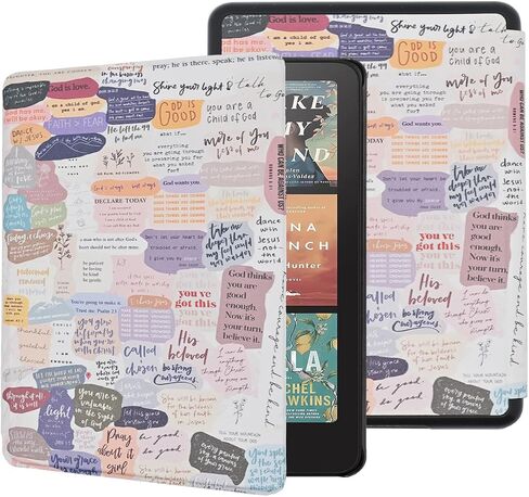 Case for Kindle Paperwhite 12th Gen 2024. Kindle Colorsoft Signature Edition, Bible Verses Inspirational Lightweight PU Leather Protective Stand TPU Cover Foldable with Auto Sleep/Wake in Kuwait