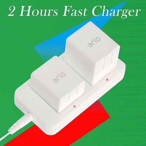 Dual Slot Charger for Arlo Camera Battery, Power Adapter Included, White in Kuwait