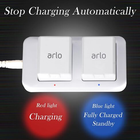Dual Slot Charger for Arlo Camera Battery, Power Adapter Included, White in Kuwait