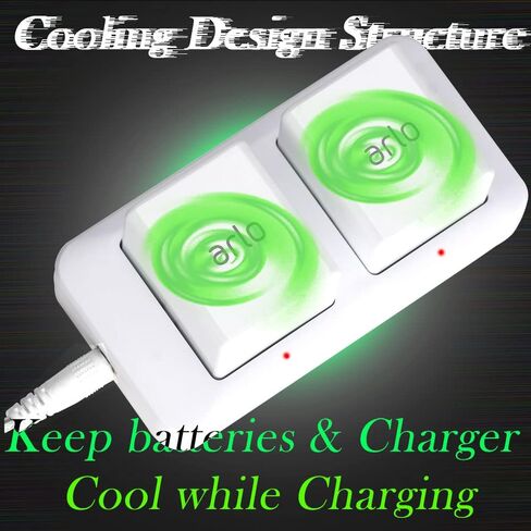 Dual Slot Charger for Arlo Camera Battery, Power Adapter Included, White in Kuwait
