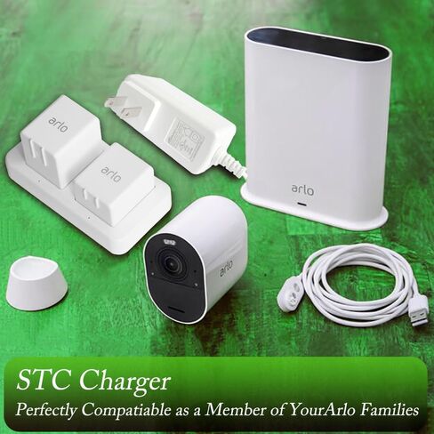 Dual Slot Charger for Arlo Camera Battery, Power Adapter Included, White in Kuwait
