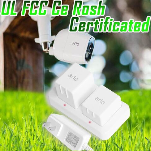 Dual Slot Charger for Arlo Camera Battery, Power Adapter Included, White in Kuwait