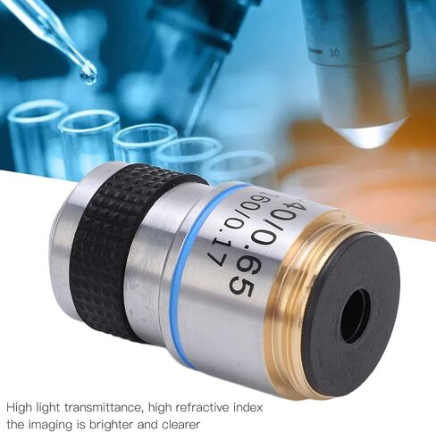Fafeicy Achromatic Microscope Objective High Refractive Index Achromatic Objective Lens Wide Field of View for Microscope (S40/0.65) in Kuwait