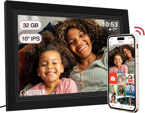 FRAMEO Digital Picture Frame- 10.1inch Digital Photo Frame with 1080 IPS Touch Screen HD Disply,Built-in 32GB Storage,Wall-Mounted,Digital Frame Share Photos and Videos via FRAMEO App in Kuwait