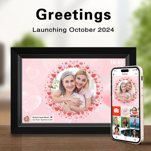 FRAMEO Digital Picture Frame- 10.1inch Digital Photo Frame with 1080 IPS Touch Screen HD Disply,Built-in 32GB Storage,Wall-Mounted,Digital Frame Share Photos and Videos via FRAMEO App in Kuwait
