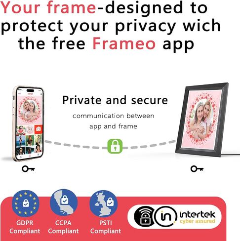 FRAMEO Digital Picture Frame- 10.1inch Digital Photo Frame with 1080 IPS Touch Screen HD Disply,Built-in 32GB Storage,Wall-Mounted,Digital Frame Share Photos and Videos via FRAMEO App in Kuwait