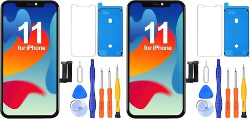 Ayake for iPhone 11 Screen Replacement, 6.1-inch LCD Display Full HD and Touch Digitizer Assembly True Tone Programmable Face ID Remains with Tool Kits, for Model A2111, A2223, A2221 (Pack of 2) in Kuwait