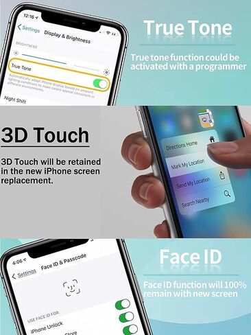 Ayake for iPhone 11 Screen Replacement, 6.1-inch LCD Display Full HD and Touch Digitizer Assembly True Tone Programmable Face ID Remains with Tool Kits, for Model A2111, A2223, A2221 (Pack of 2) in Kuwait