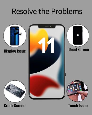 Ayake for iPhone 11 Screen Replacement, 6.1-inch LCD Display Full HD and Touch Digitizer Assembly True Tone Programmable Face ID Remains with Tool Kits, for Model A2111, A2223, A2221 (Pack of 2) in Kuwait
