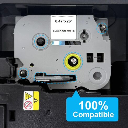 TZe-231 Compatible Lable Tape 12mm 0.47 Laminated White for Brother P-Touch in Saudi Arabia