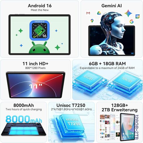 TABWEE T50 Android 16 Tablet, 11 Inch Tablet in Kuwait