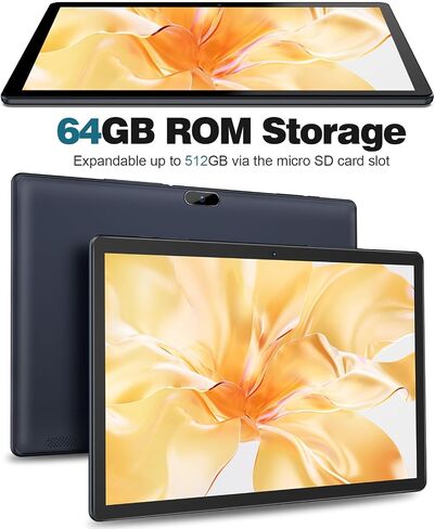PRITOM 10 inch Tablet with Case, 64GB, HD IPS Screen, WiFi, Android, Black in Kuwait