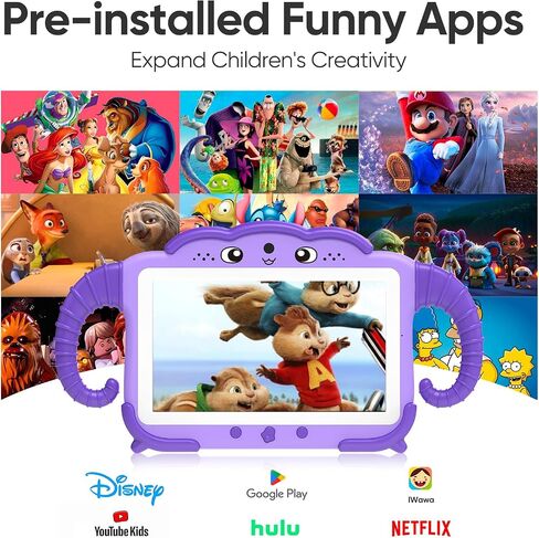 Kids Tablet 7 inch 32GB Toddler Tablet with Protective Case, WiFi, Education Software Preinstalled for Boys Girls, Dual Camera, Parental Control, YouTube, GMS in Kuwait