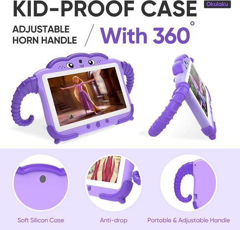 Kids Tablet 7 inch 32GB Toddler Tablet with Protective Case, WiFi, Education Software Preinstalled for Boys Girls, Dual Camera, Parental Control, YouTube, GMS in Kuwait