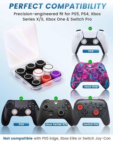 16-in-1 Performance Thumb Grips Joystick Caps for PS5/4/Xbox/Switch Pro in Kuwait