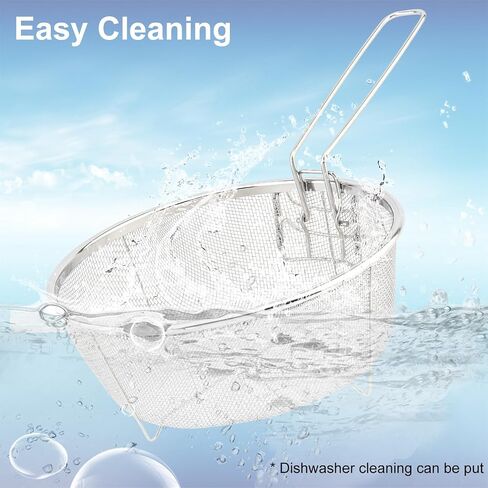 2 pcs 7.8/9 Inch Stainless Steel Deep Fry Basket with Detachable Handle for Frying, Serving Food - Multifunctional Fryer Basket in Saudi Arabia