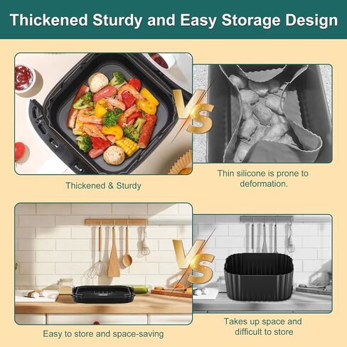 Collapsible 9 Inch Air Fryer Silicone Liners for Ninja AF141 5QT AF181 in Kuwait