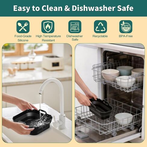 Collapsible 9 Inch Air Fryer Silicone Liners for Ninja AF141 5QT AF181 in Kuwait