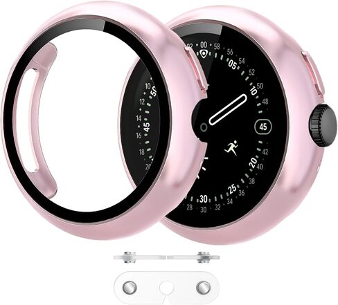 for Google Pixel Watch 4 45mm Screen Protector Case, Black in Kuwait