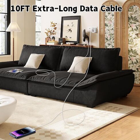 100W USB C iPhone 17 16 15 Charger Fast Charging,2-Pack 10Foot Type C Woven Cable and 1-Pack 5-Port i Phone Charger Fast Charging Block for iPhone 17 Pro/17 Pro Max/Air/16 Pro Max/15 Plus/iPad Pro/Air in Kuwait