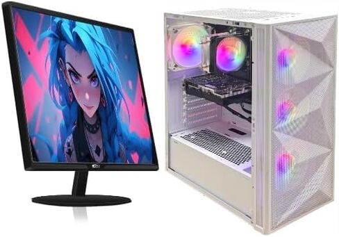 STGAubron Gaming PC Bundle with 24 Inch FHD LED Monitor- Intel Core i7 up to 3.9G, GeForce RTX 3050 6G, 32GB RAM, 512GB SSD, RGB Fan x 4, Windows 11 Home in Saudi Arabia