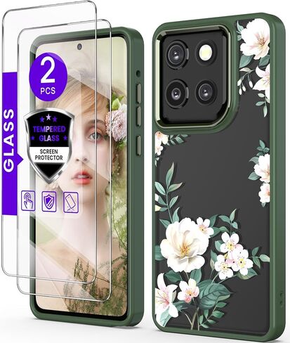 Clear Flower Case for Motorola Moto G Stylus 2026-Green in Kuwait